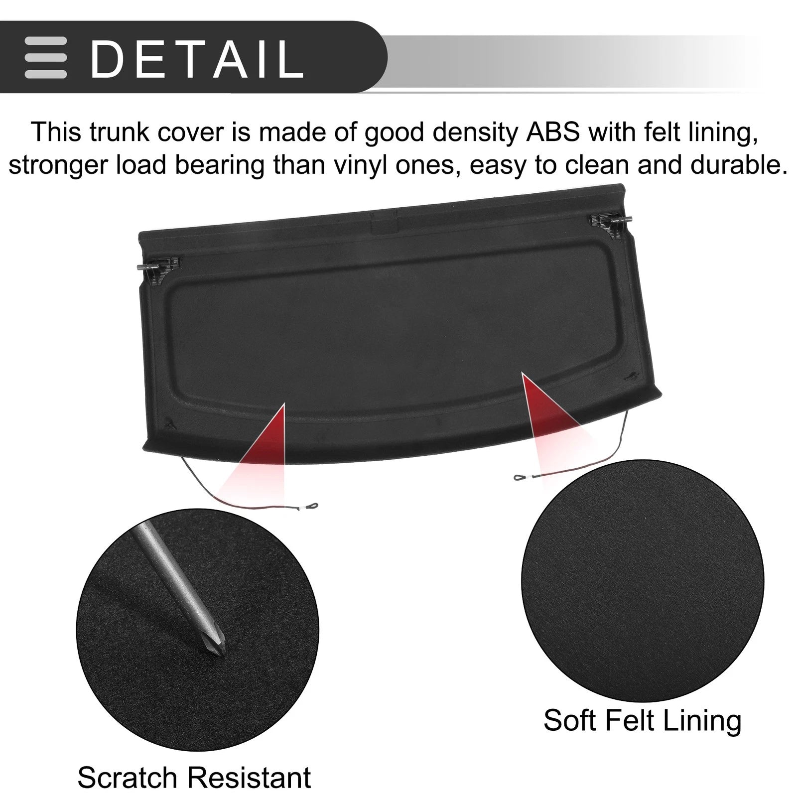 Parcel Shelf Boot Load Cover for Volkswagen Golf (2010–2014) Black