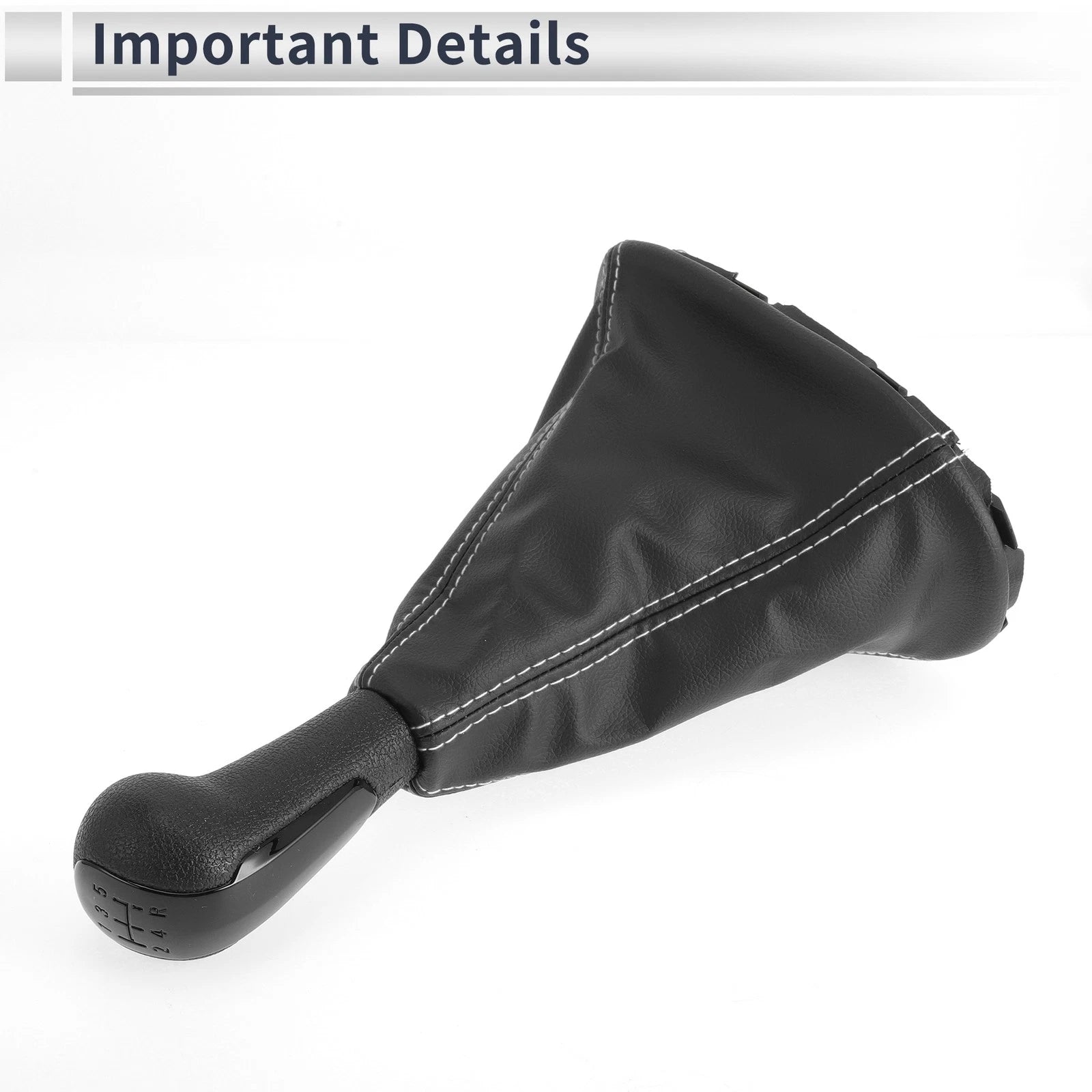 5 Speed Shift Knob with Boot Cover for Chevrolet Spark (2011–2015) Faux Leather