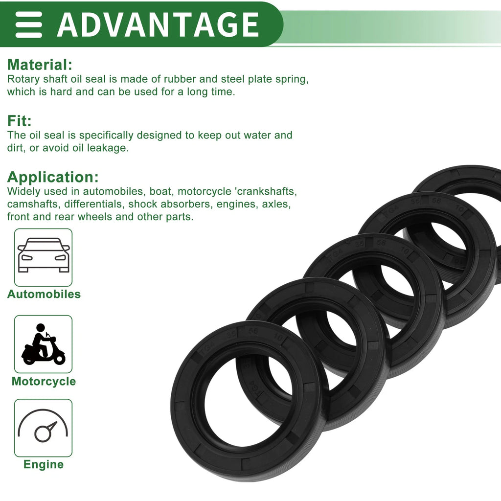 Oil Seal for Various Models (35x56x10mm, NBR Rubber)