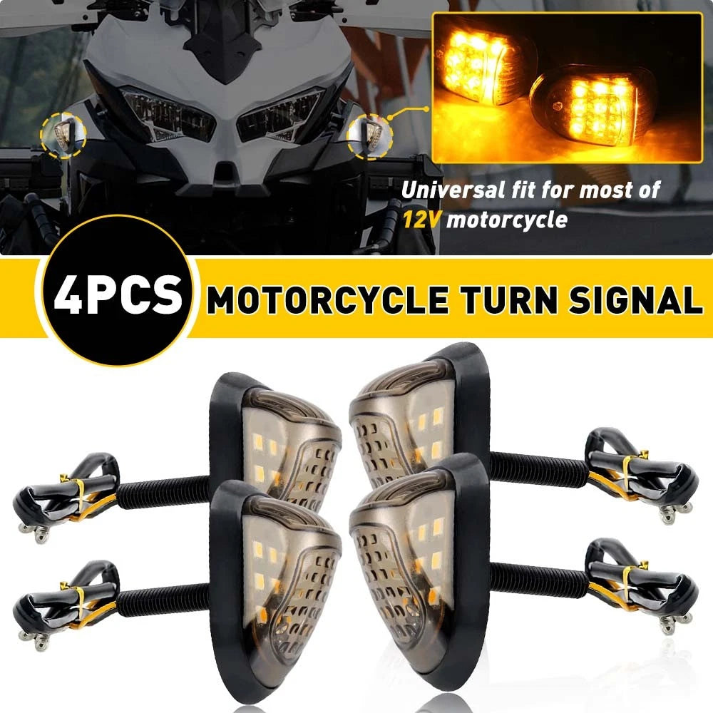 Set of 4 Smoke Amber LED Turn Signal Indicator Blinker Lights Universal