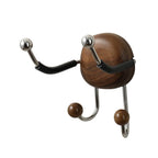 Wall Mounted Hair Dryer Rack for Universal Use (Stainless Steel, Walnut)