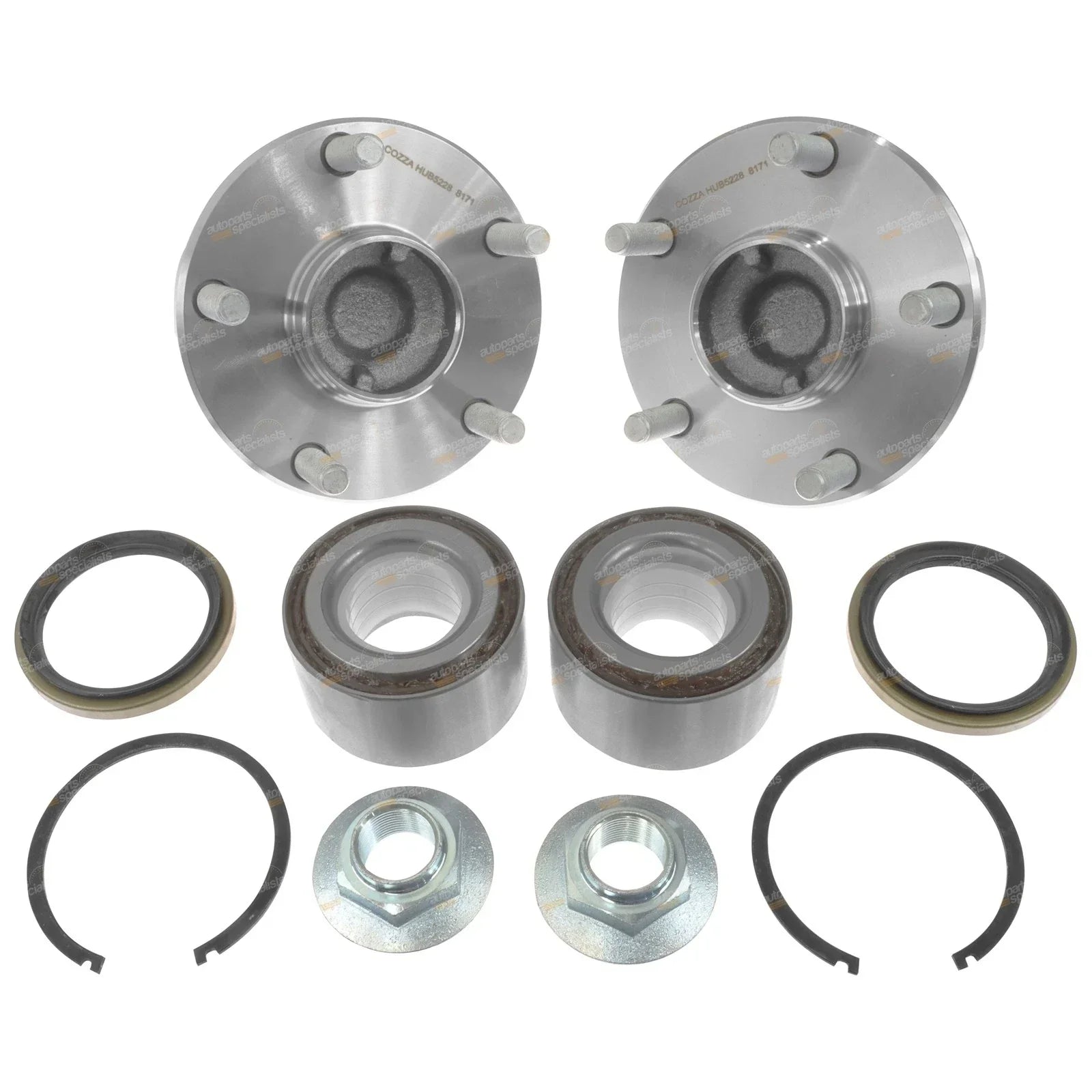 2 x Front Axle Wheel Hubs and Bearings for Toyota Hilux GGN15 KUN16 TGN16