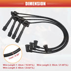 Set of 4 Spark Plug Wire Ignition Coil Cables No.FP1318140B for Mazda 626 (1992–1997)