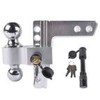 Adjustable Aluminum Trailer Hitch Set for 2" Receiver (6-Inch Drop)