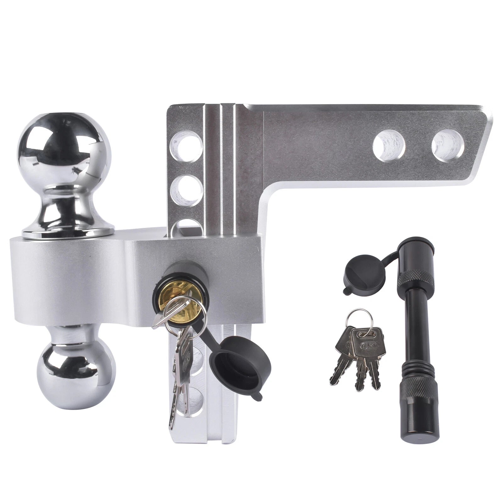 Adjustable Aluminum Trailer Hitch Set for 2" Receiver (6-Inch Drop)