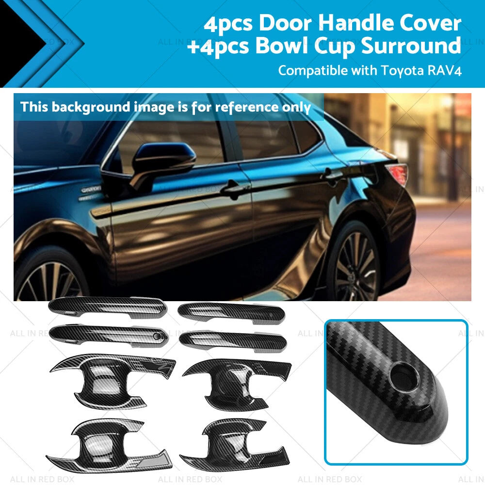 Carbon Fiber Door Handle Kit for Toyota RAV4 Hybrid (2019–2023)