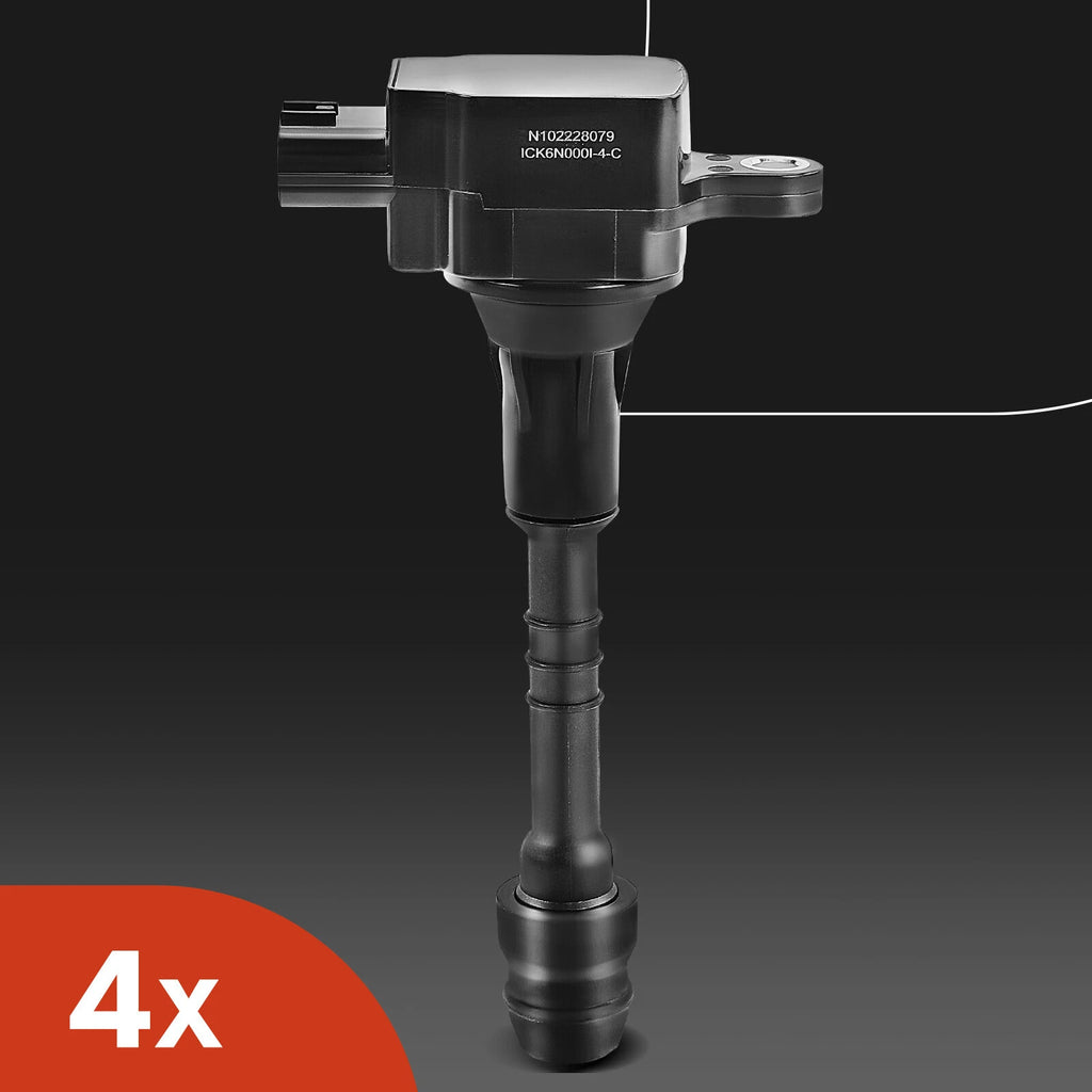 Set of 4 Ignition Coils & Iridium Spark Plugs for Nissan Sentra (2002–2006)