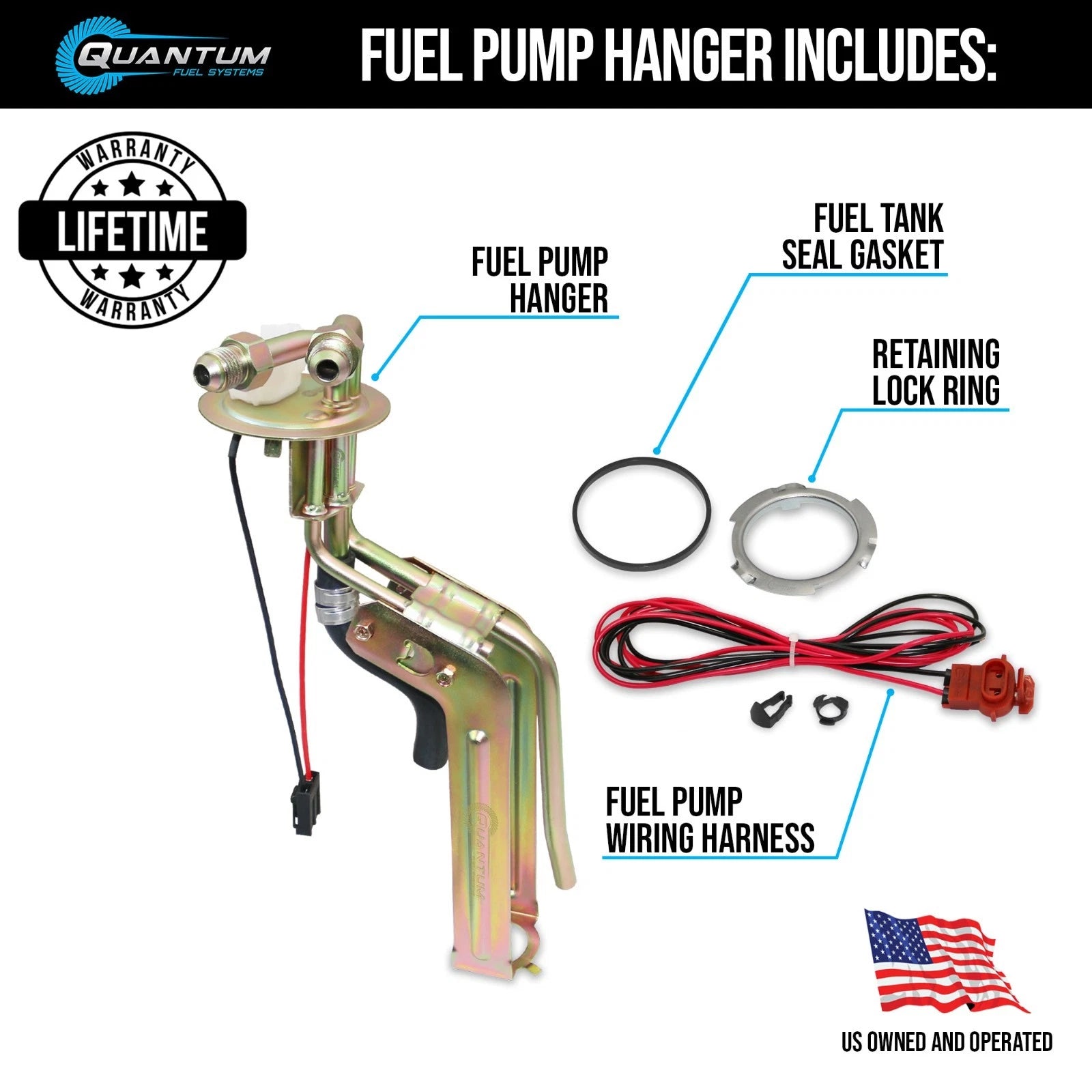 Stainless 8AN/6AN Fuel Pump Hanger for Fox/SN95 Mustang (E85 Safe)