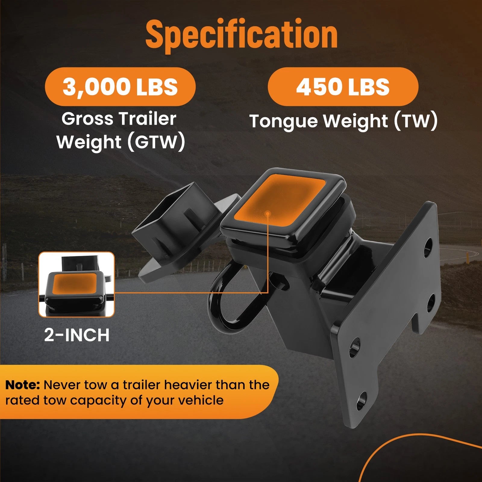 Rear Bumper Class 3 Trailer Hitch for Volkswagen ID.4 (2021-2024)