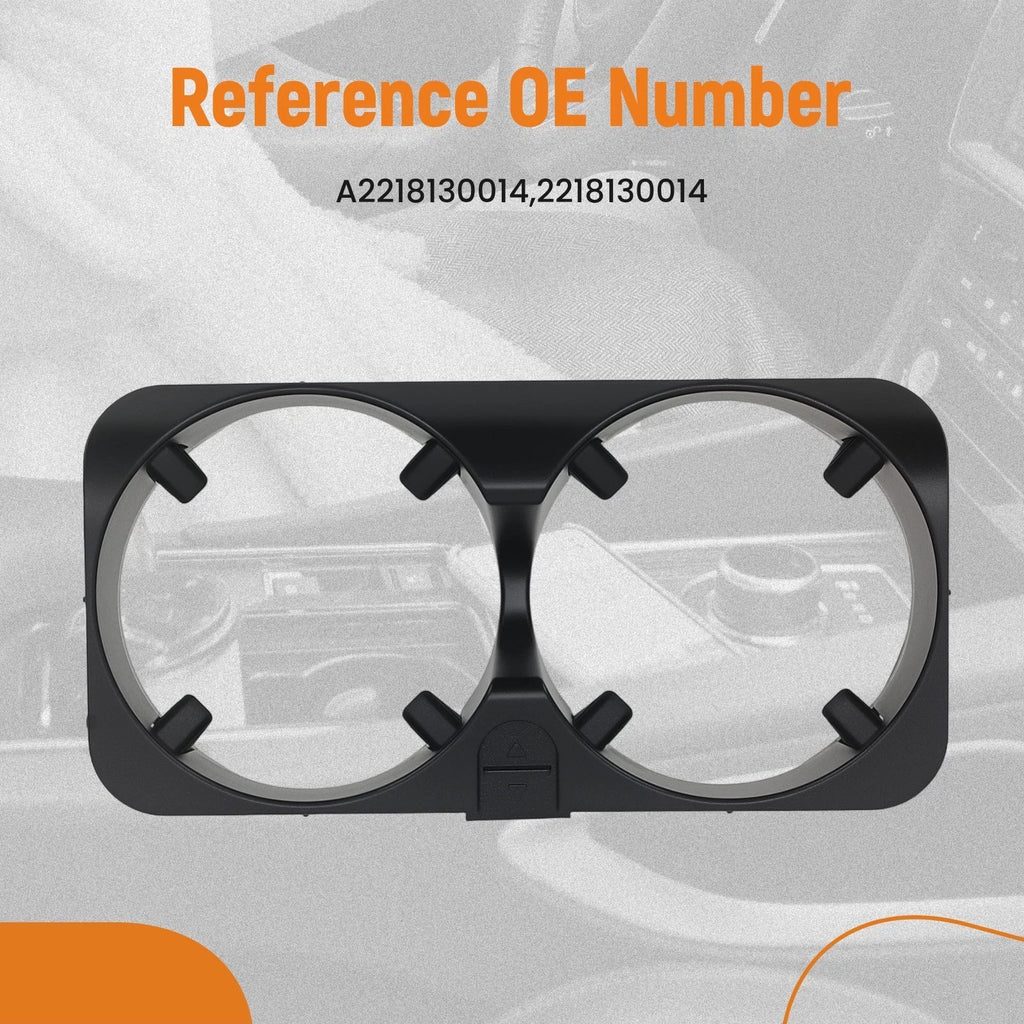 ABS Dual Car Cup Holder for Mercedes-Benz W221 (2009–2015) A2218130014 Black