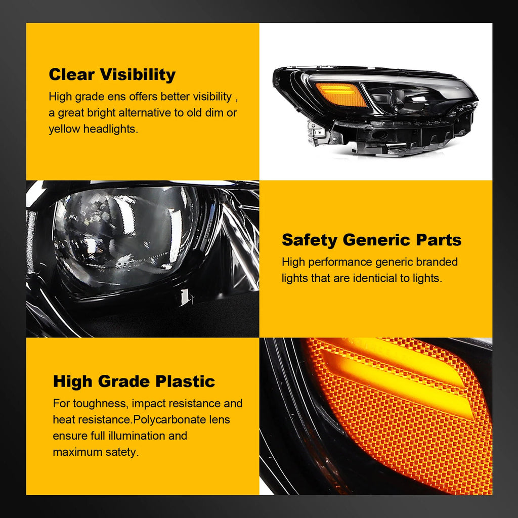 Right Side Full LED Projector Headlight with LED DRL for Jeep Cherokee (2019–2023)