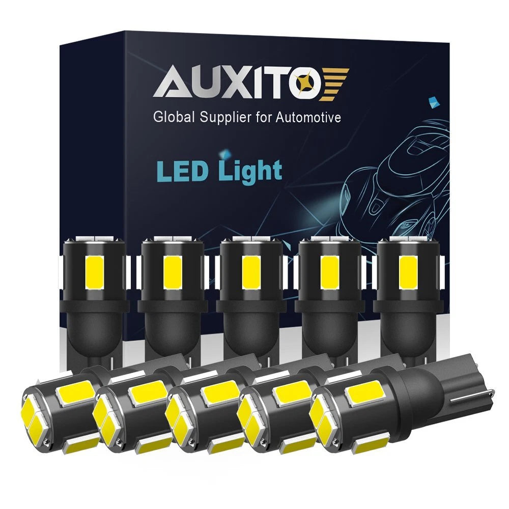 10X T10 LED License Plate Light Bulbs for Universal Fit (6000K)