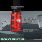 Tail Light Lamp for Chevrolet Tahoe Suburban 1500 (2007–2014) Left Side w/Bulb
