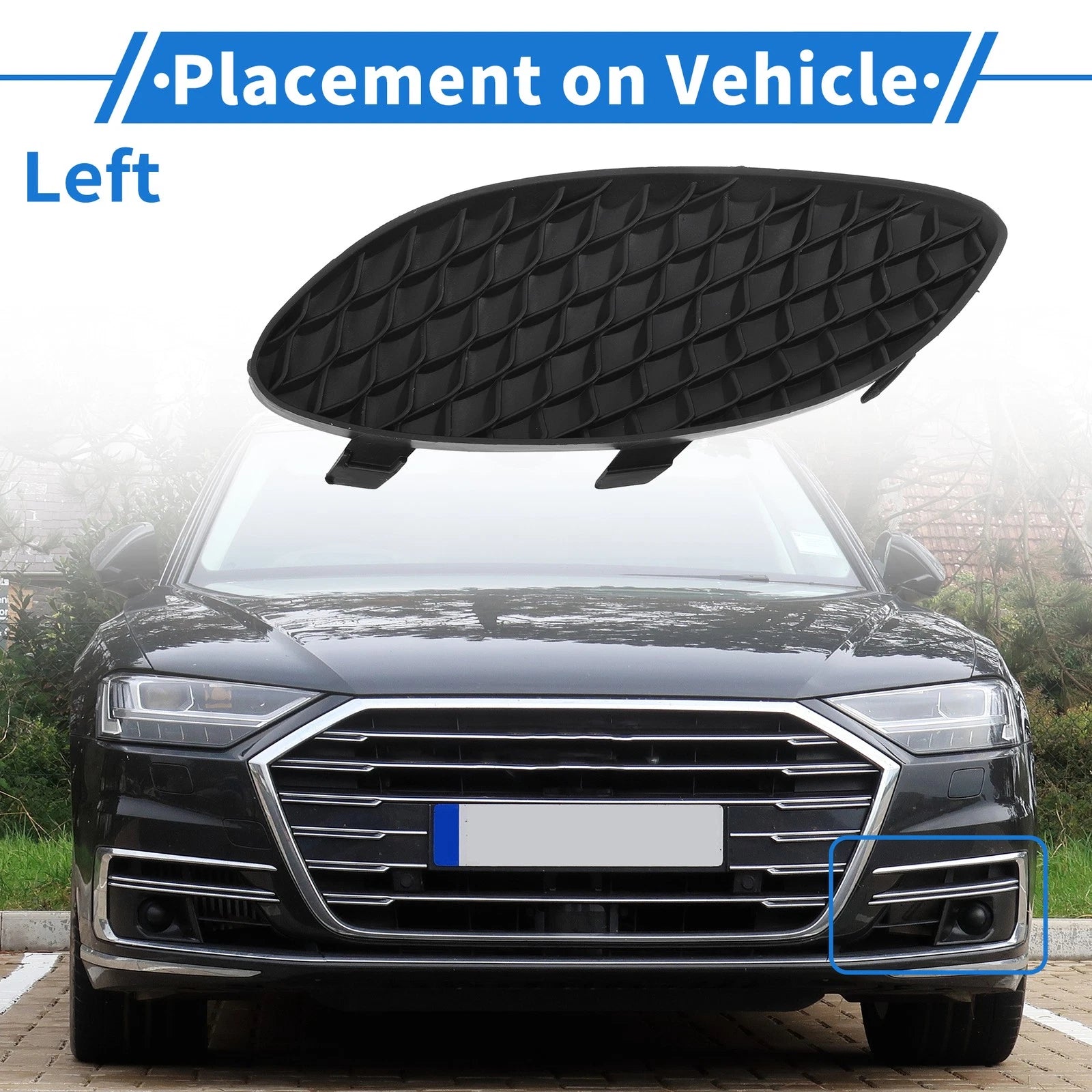 1 Pc Fog Light Grill for Mercedes-Benz CLA250 (2014–2019) No.1178852300 Black