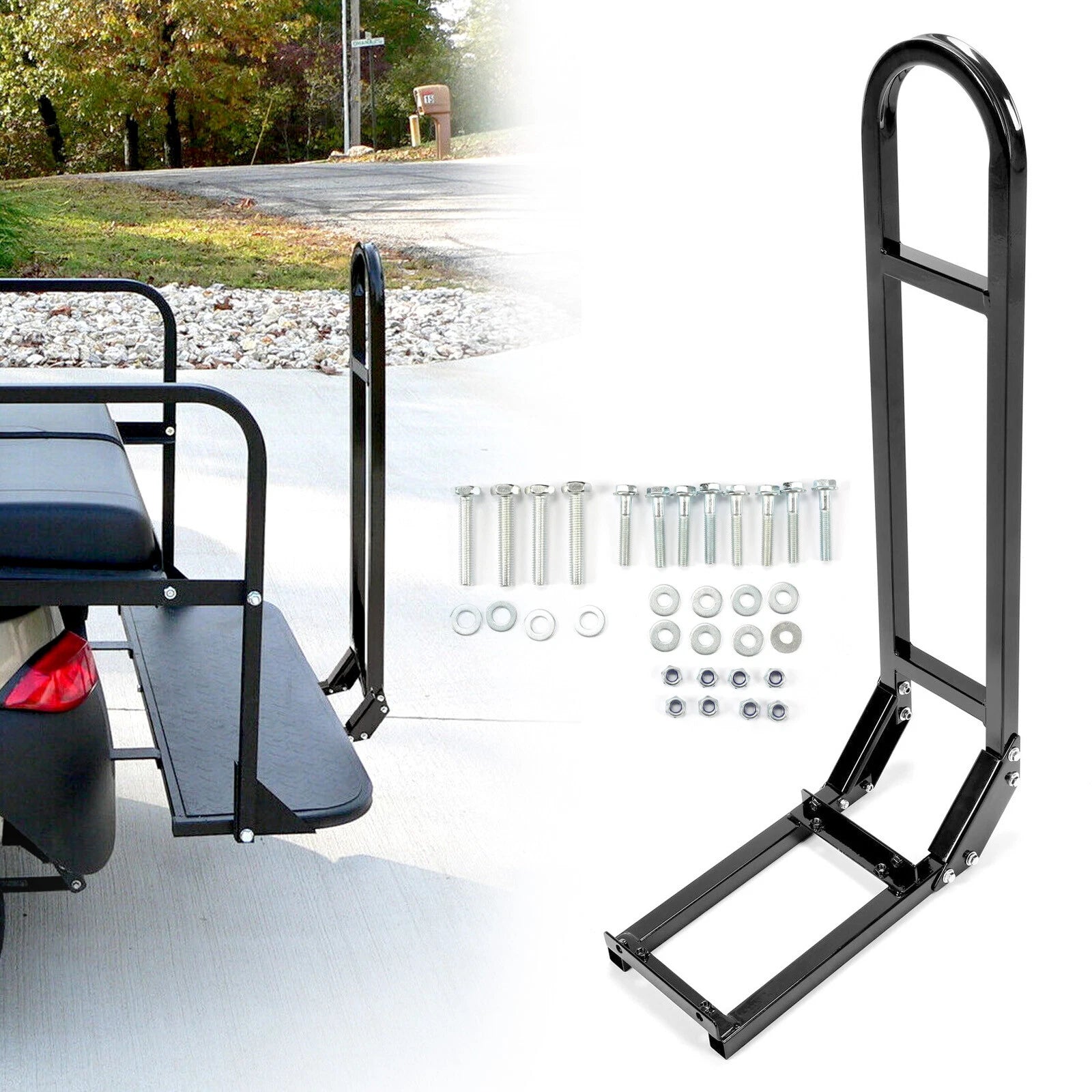 Universal Rear Seat Safety Grab Bar for EZGO, Club Car, Yamaha (Fits All)