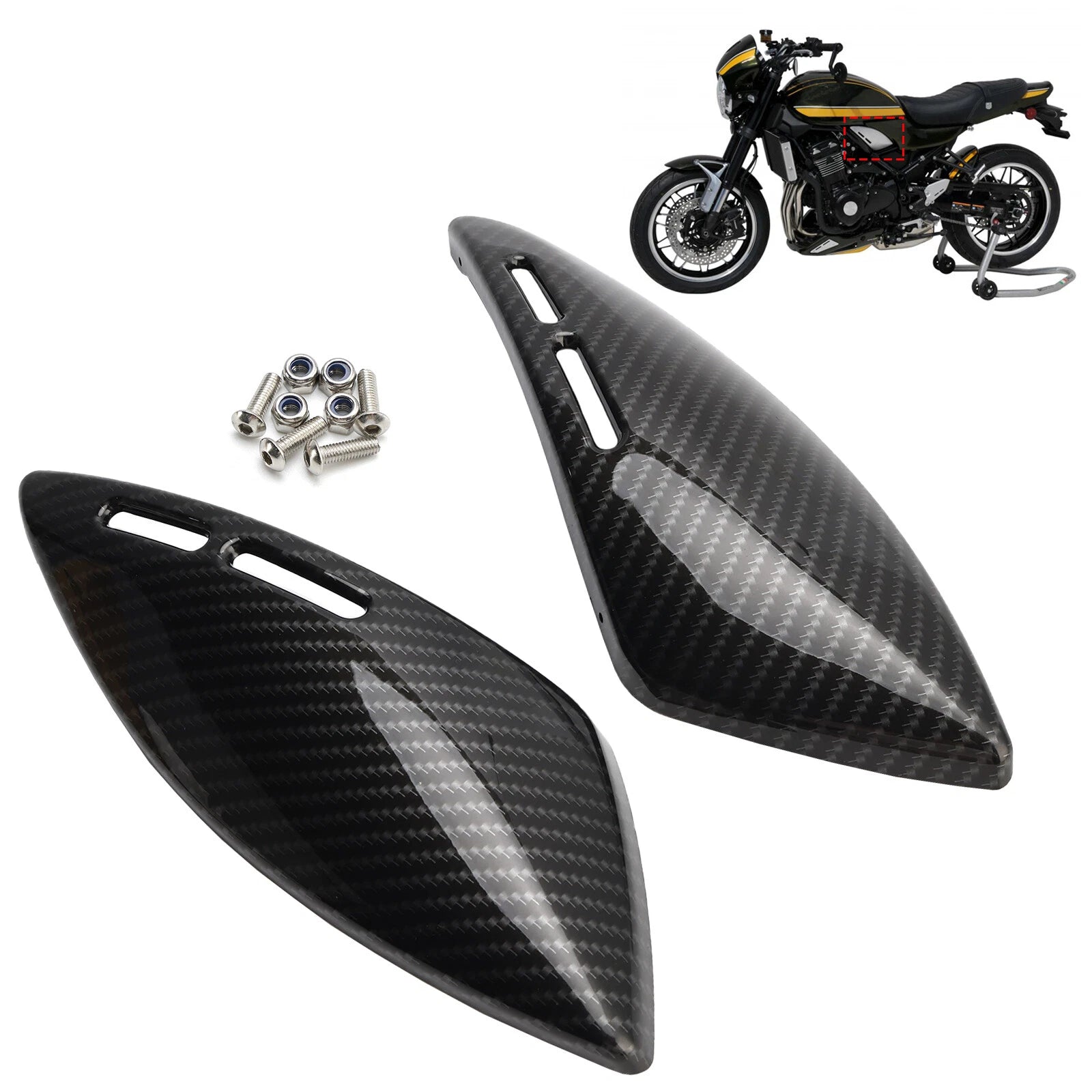 Gas Tank Side Cover Panel for Kawasaki Z900RS (2018–2024) Carbon T9