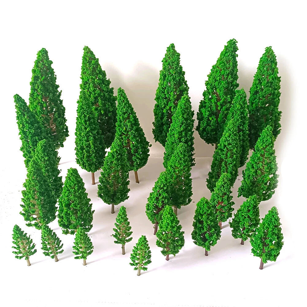 25Pcs Miniature Garden Landscape Decor for Train Railroad Scenery