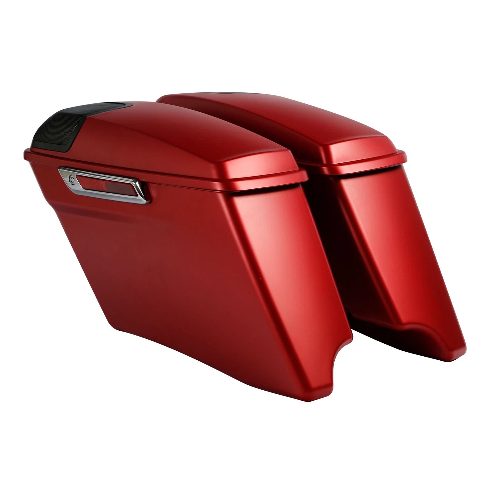 Saddlebags Speaker Lids for Harley CVO Street Glide (2014–2024) Wicked Red Denim