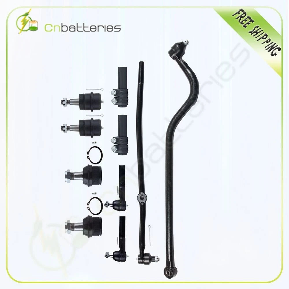 10Pcs Steering Tie Rods Track Bar Ball Joints Kit for Dodge Ram 1500 2500