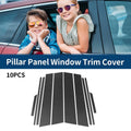 10X Car Pillar Window Trim Cover for Toyota RAV4 (2019–2023) Black Carbon Fiber