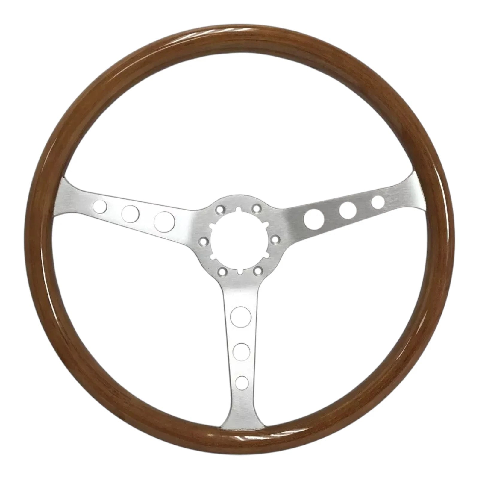 Brushed 3-Spoke Drilled Walnut Steering Wheel for 1963–1982 Corvette