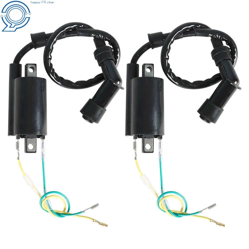2Pcs Ignition Coils & Spark Plug Caps for Honda CB350 CL350 SL350 CL450 CB450 (1968–1974)
