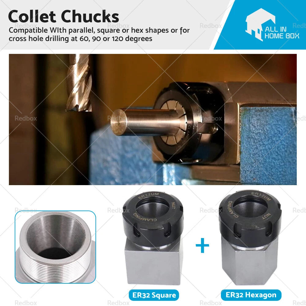 Collet Holder for ER-32 Hex Square Chuck Lathe Engraving Machine
