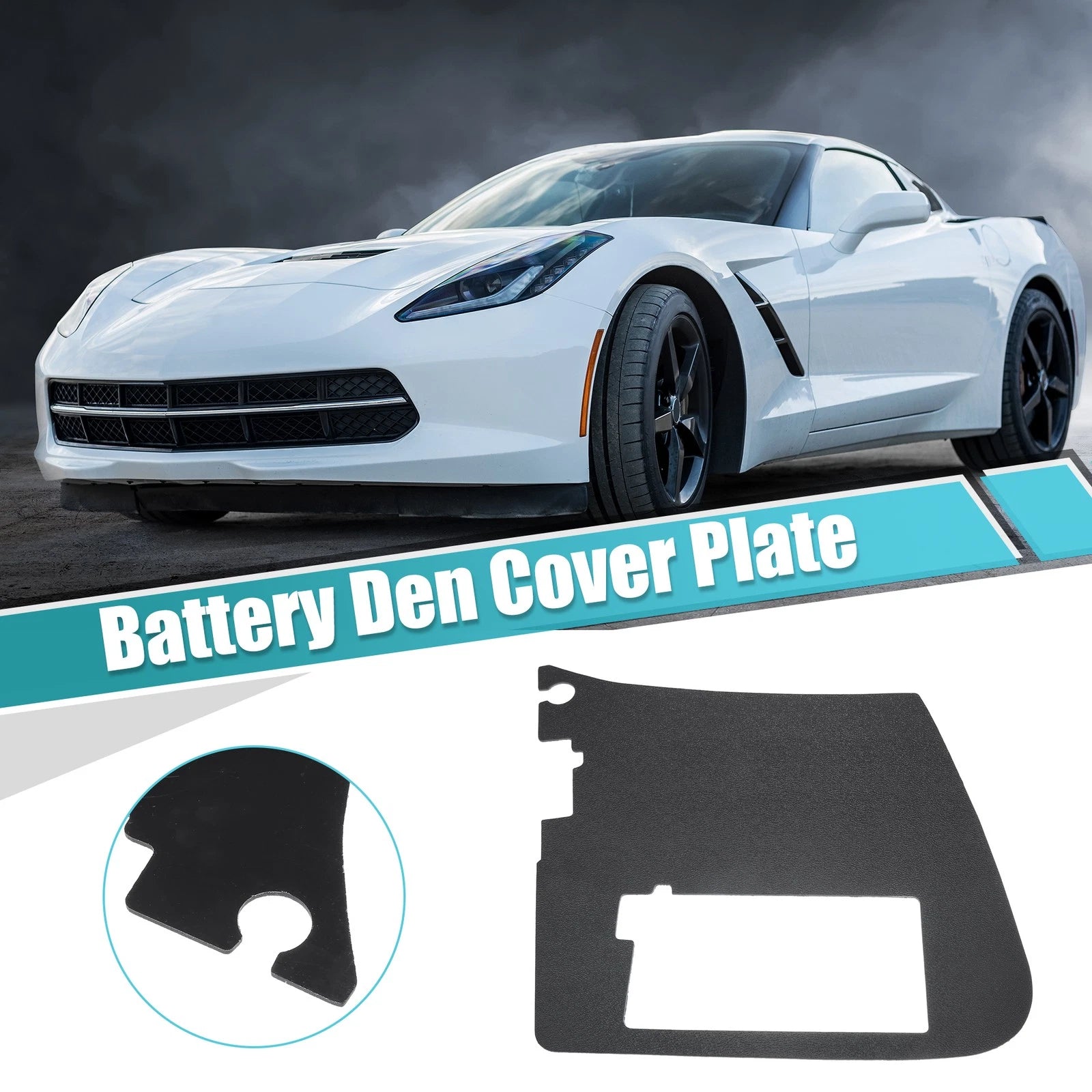 Car Battery Den Cover for Chevrolet Corvette (1997–2004) ABS Black