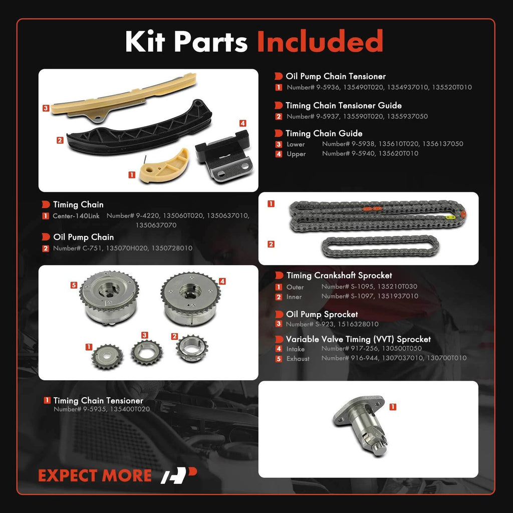 Timing Chain Kit for Toyota Corolla Matrix xD (2009-2019)