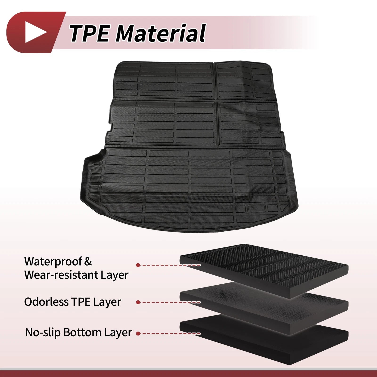 Trunk Mat for Buick Enclave (2018–2025) TPE Cargo Liner Replacement Black
