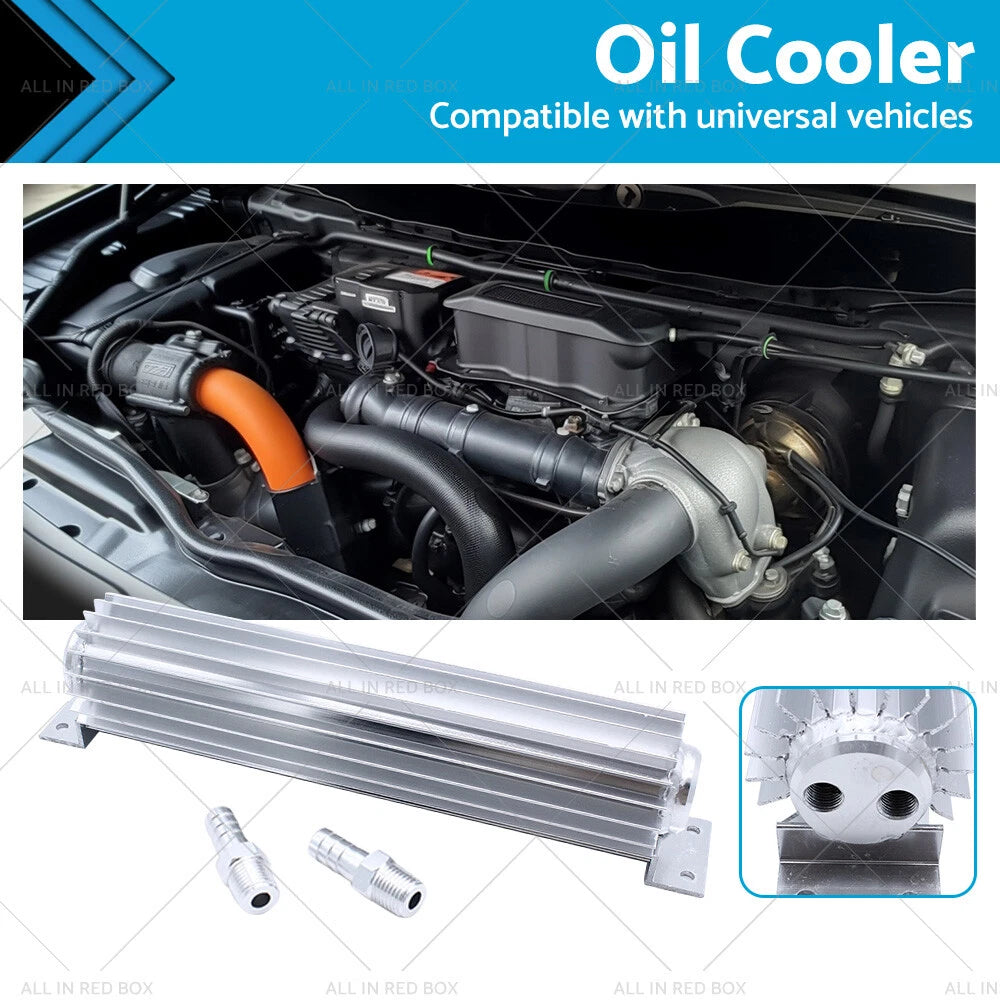 12" Aluminum Dual Pass Finned Transmission Oil Cooler Universal