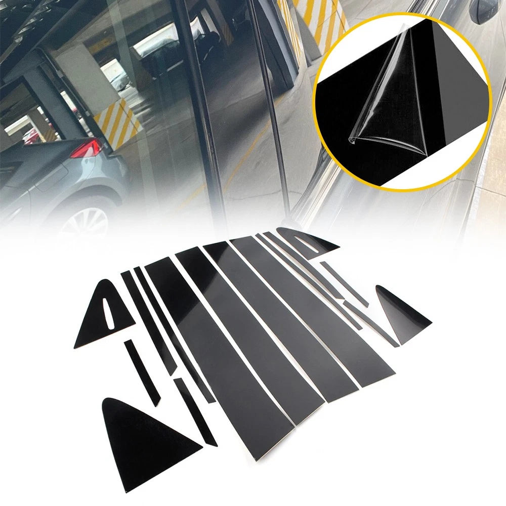 Set of 4 Carbon Fiber Door Sill Protector Strips for Universal Vehicles