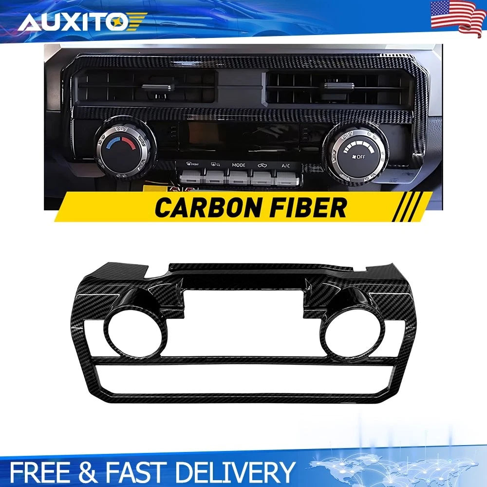 Carbon Fiber Center Dash Air Vent Outlet Cover Trim for Toyota Tacoma (2024–2025)