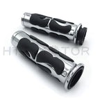 Chrome Flame Hand Grips 1" 25mm for Harley-Davidson/Suzuki/Kawasaki/Yamaha/Honda
