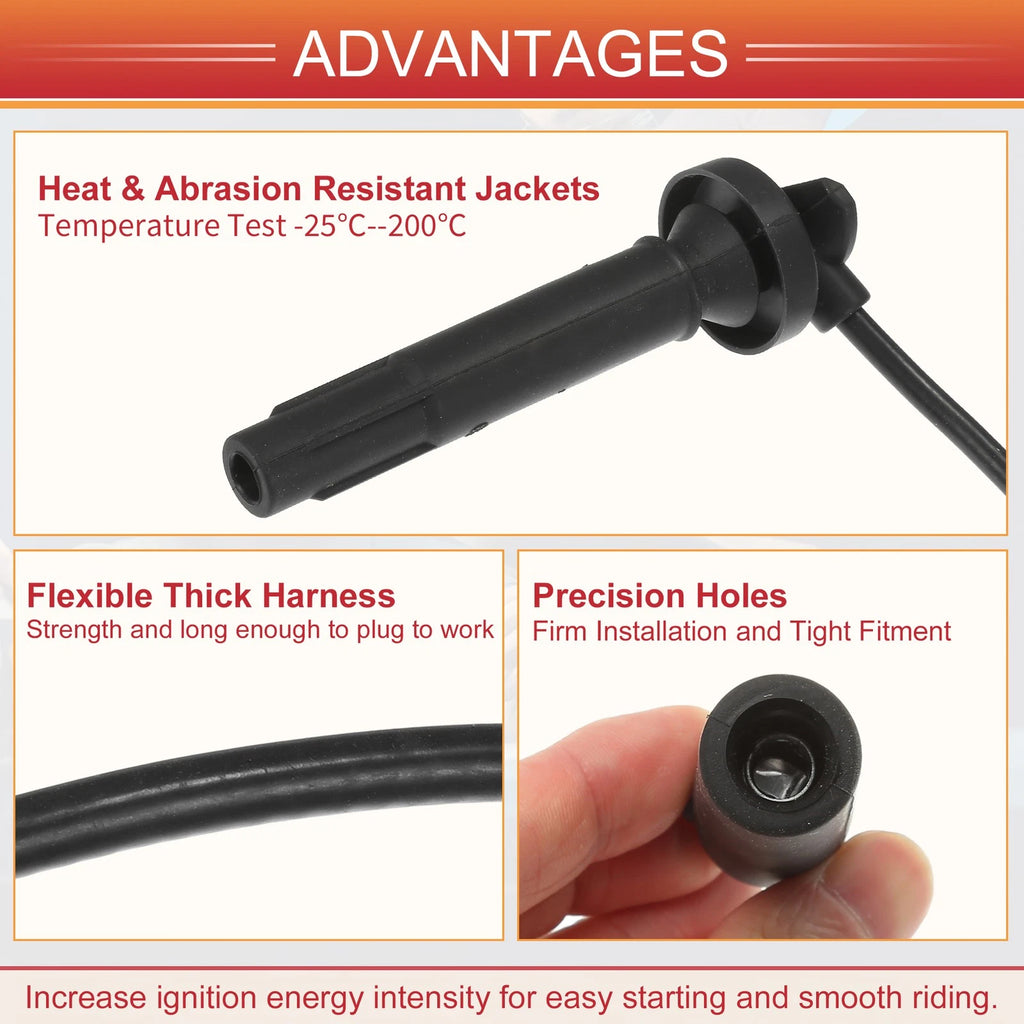 Set of 4 Spark Plug Wire Ignition Coil Cables No.22448AA00A for Subaru Outback (2000–2004)