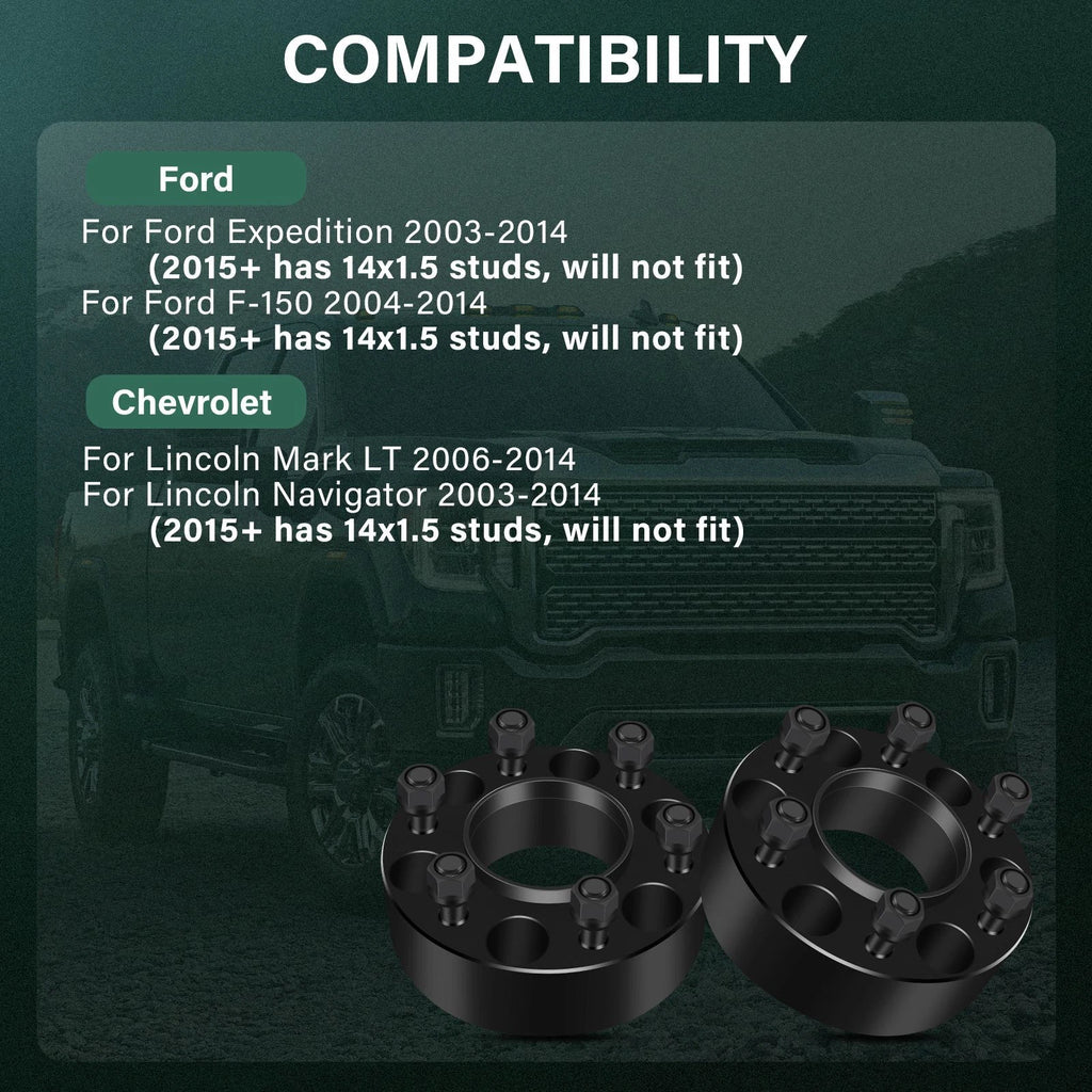 4X 2" Hubcentric Wheel Spacers 6x135 14x2 for Ford F-150 Expedition (2003–2014)