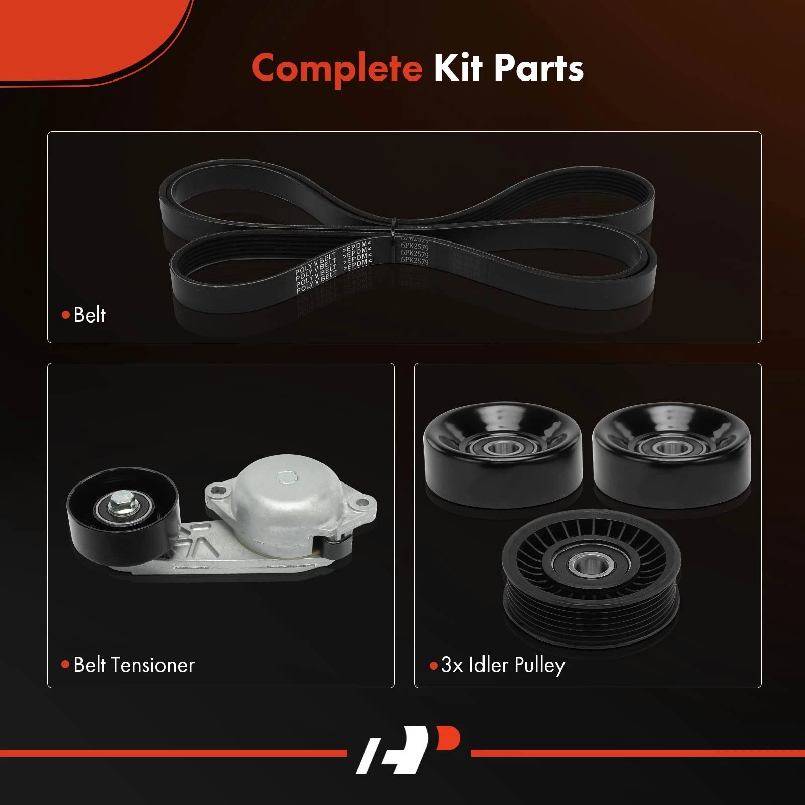 5X Serpentine Belt Drive Component Kit for Ford F150 Lincoln Navigator (2004–2020)