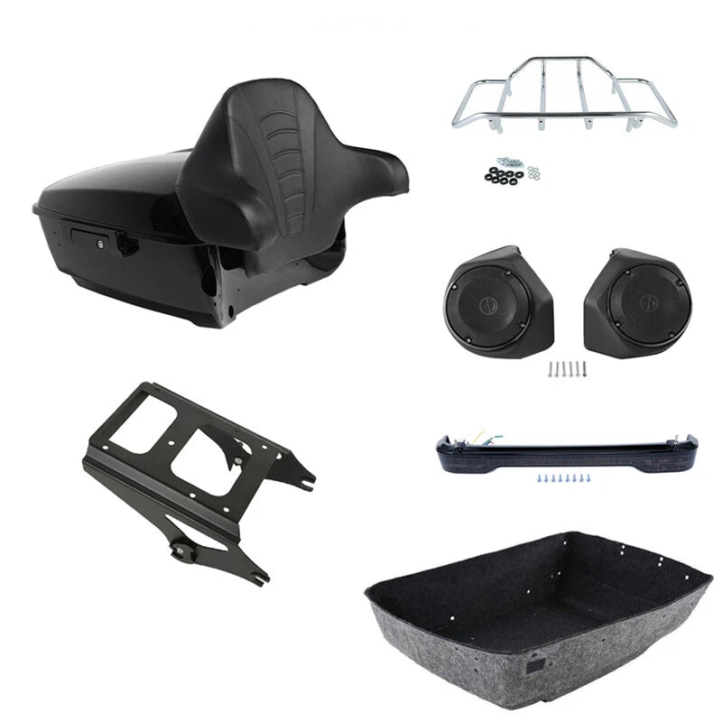 Backrest Mount Rack Speakers for Harley Touring (2009–2013)