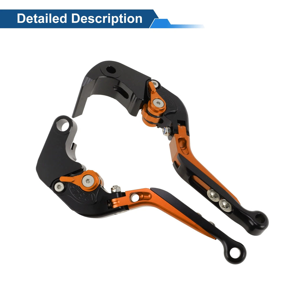 Brake Clutch Levers for Suzuki GSXR1000 (2009–2019) Black Head Orange Handle