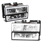 DRL LED Headlight Bumper Turn Signal Lamp Chrome for Chevy Blazer GMC C/K (1988–2000)