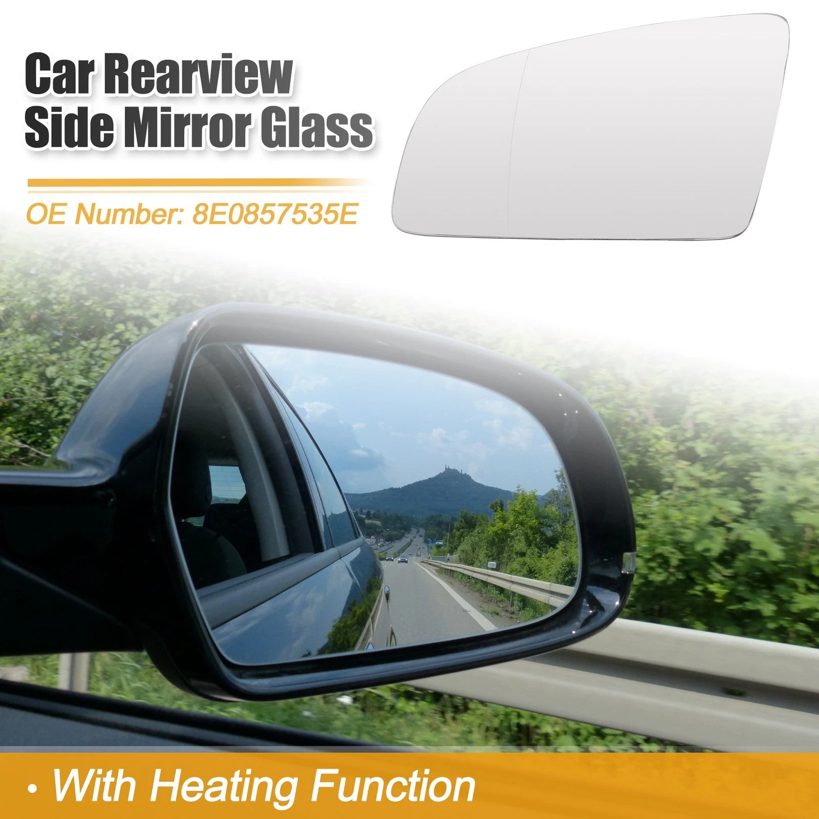 Heated Rearview Mirror Glass for Audi A3 8P1 (2003–2013) No. 8E0857535E