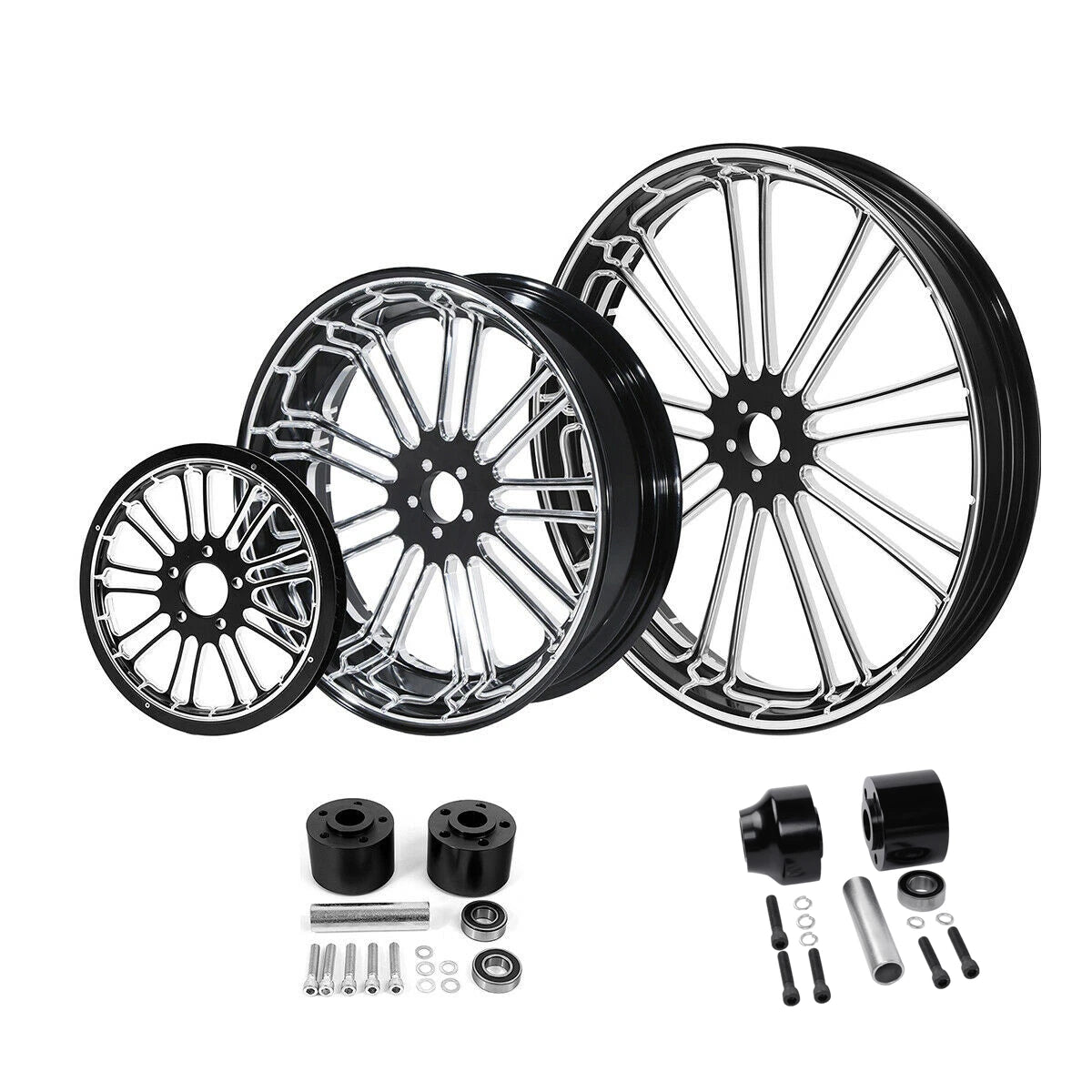 23'' Front 18'' Rear Wheel Rim Hub Belt Pulley for Harley Touring (2009–2023)