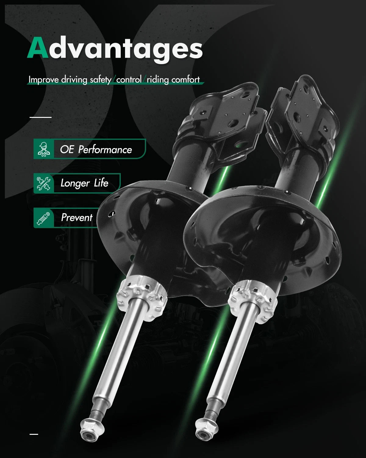Front Pair Shocks Struts for Subaru Forester (2006–2008)