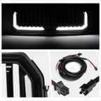 Vertical Fence ABS Front Bumper Grille Frame w/LED Light Bar for Ford F150 (2015–2017)