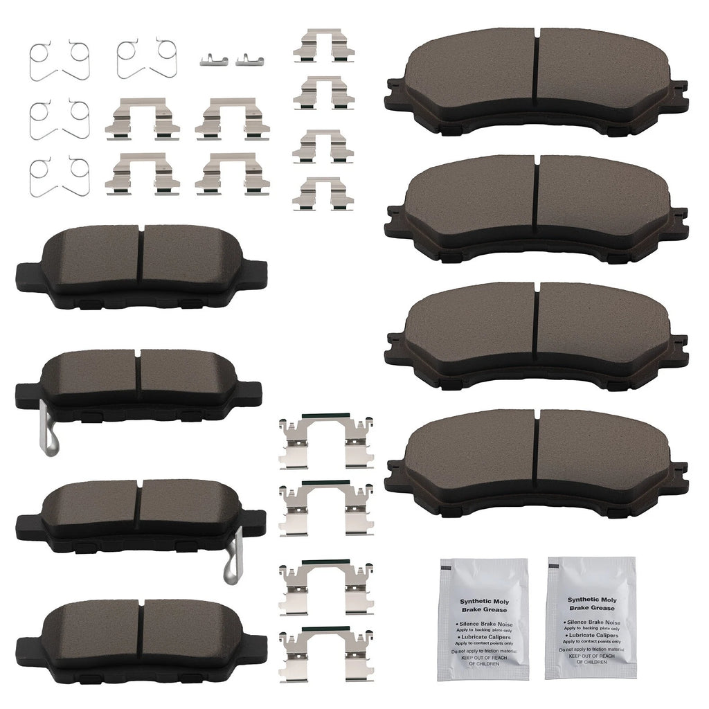 Front and Rear Ceramic Brake Pads for Nissan Qashqai and Rogue Sport (2017-2020)
