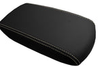 Leather Console Lid Armrest Cover for Toyota RAV4 (2013–2018) Beige Stitch