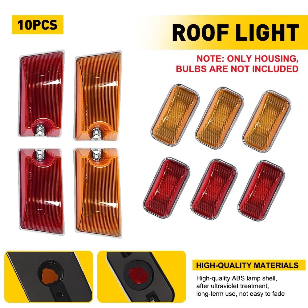 Amber Red Lens Top Roof Cab Marker Light Housing Cover for Hummer H2/SUT (2003–2009)
