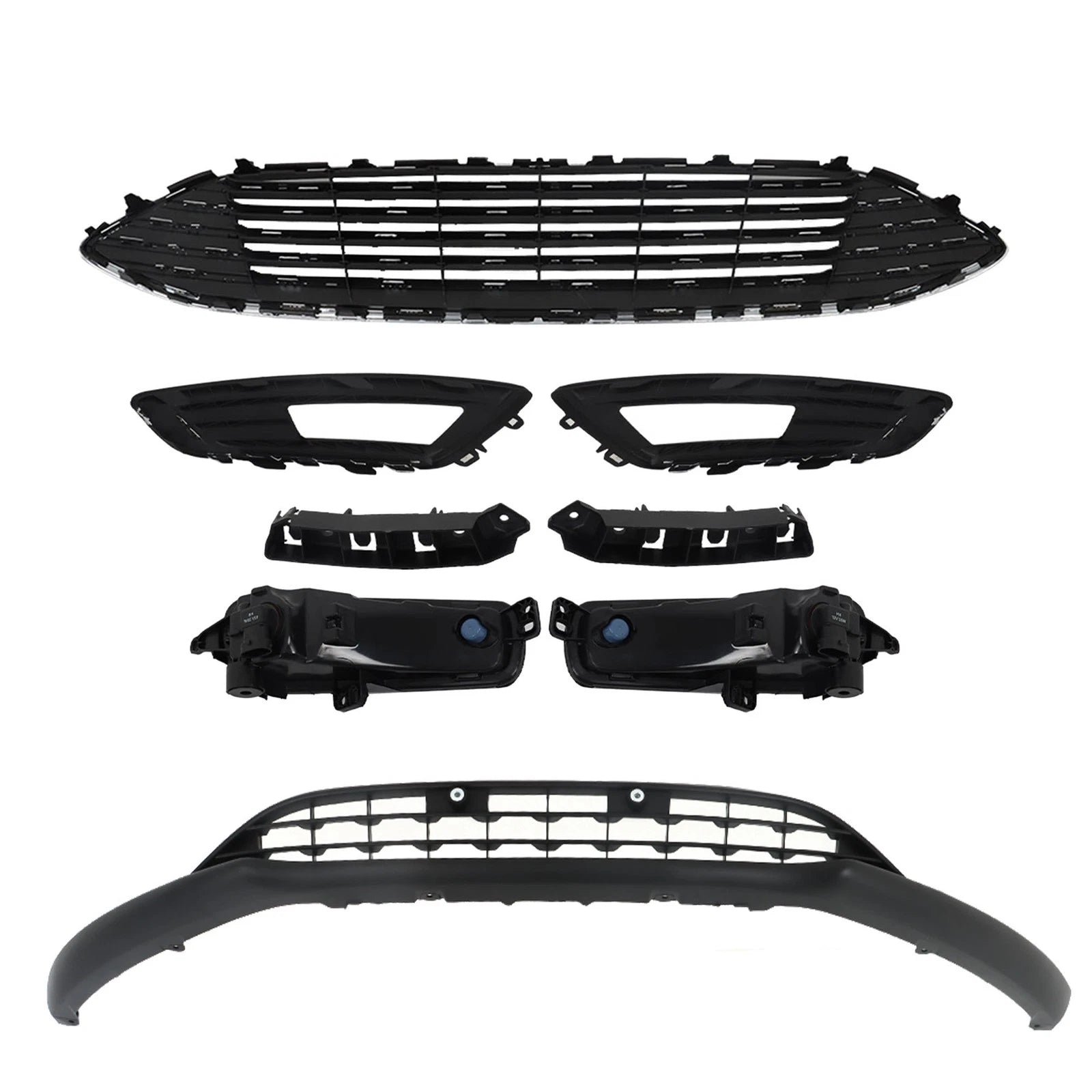 Chrome Grille Set for Ford Focus (2015–2018) with Fog Light Cutouts
