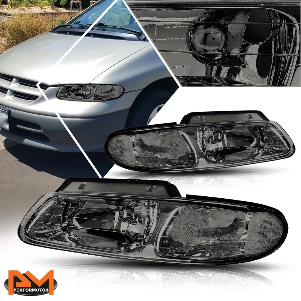 Headlight Lamp for Chrysler Town & Country/Voyager (1996–2000) Smoked Housing
