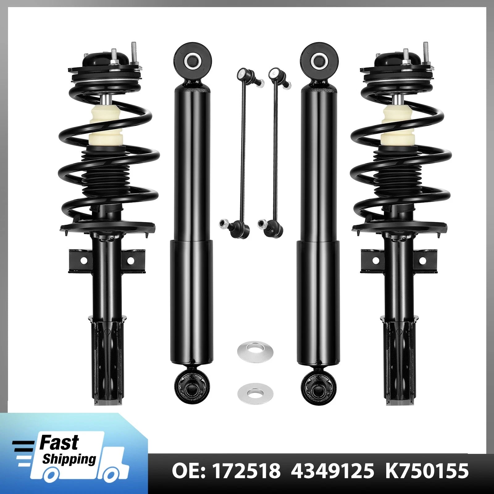 Set of 4 Struts and Shocks for Buick Enclave, Chevy Traverse (2007–2012)